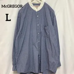 90s マックレガー バンドカラー クレリックシャツ チェック柄 L ゆるだぼのサムネイル