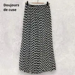 bonjour de muse シフォンプリーツスカート M 黒 大人フェミニン