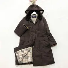 BURBERRY*バーバリーロンドン　ロングダウンコート　チェック　大きいサイズ