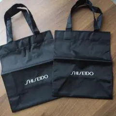 SHISEIDO 黒 ショップバッグ 　マチありのサムネイル