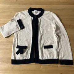 Kate Spade カーディガン　ベージュ　リボン　ビジュー
