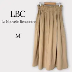 LBC ロングスカート ギャザー プリーツ M ベージュ ウエストゴム コットンのサムネイル