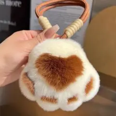 肉球デザイン キーホルダー フェイクファー
