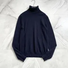 M18457 美品　ユニクロ　カシミヤタートルネックセーター　長袖　紺色　M
