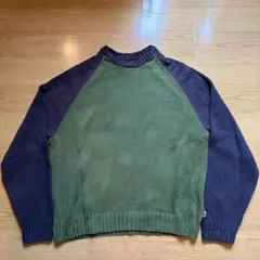 STUSSY 25SS コットンニット セーター ラグラン バイカラー Sのサムネイル
