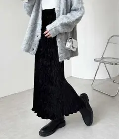 GeeRA ベロアプリーツタイトスカート