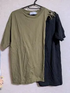 AZUL 半袖 Tシャツ バイカラー レースアップのサムネイル