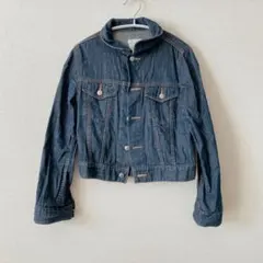 LOWRYS FARM デニムジャケット ショート丈 ノーカラー 春アウター