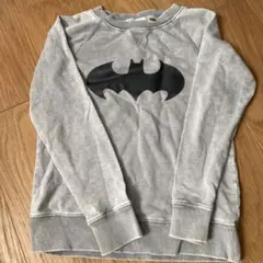 バットマンロゴ 長袖トレーナー グレー　120