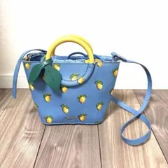 CathKidston レモン柄 青2wayショルダーバッグ ハンドバッグ