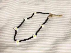 ネックレス　ビーズ　チョーカー　お花　韓国　ハンドメイド