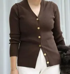 Deuxieme Classe ⭐︎DINER B RIB Vネックカーディガン