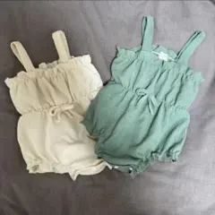 フリルロンパース２着セット3-6m