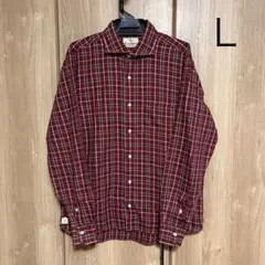 Bow and Arrows レッド系チェック 長袖シャツ Lサイズ