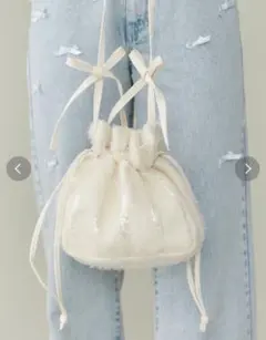 merry jenny スパンコールポシェット アイボリー