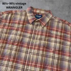 90s ビンテージ ラングラーウエスタンチェックシャツ 超ビックサイズ 3X
