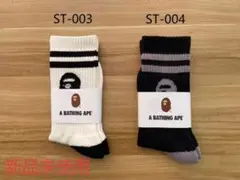 A BATHING APEエイプ 靴下ソックス2足セット 男女兼用白黒新品未使用
