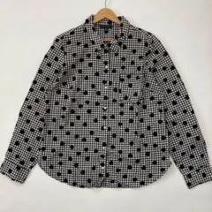 【XL】希少 トミーヒルフィガー 総柄シャツ 千鳥格子 ドット柄 刺繍ロゴ
