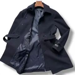 極美品 バーニーズニューヨーク スーパー100 チェスターコート ロング ベルト