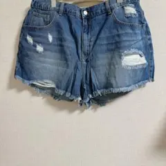 SHEIN ダメージデニムショートパンツ 2XL