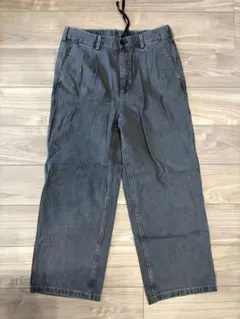 【美品】GU ワイドデニムパンツ ブラック ジーンズ