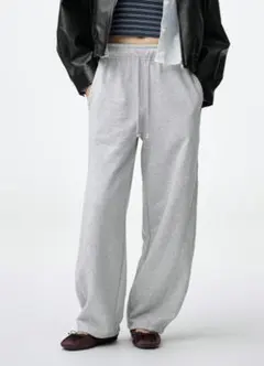 GU　ジーユー　スエット　バレルレッグパンツ　L　グレー　新品