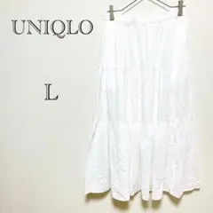 ユニクロ UNIQLO ティアードスカート L 涼しげ ふんわり 綿 春夏