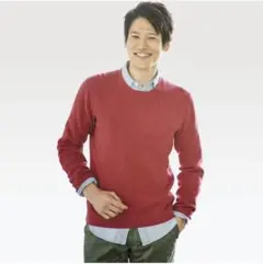 NIQLO(ユニクロ)のUNIQLO コットンカシミヤアゼクルーネックセーター