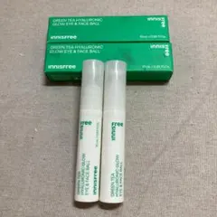 2個イニスフリーグリーンティー ヒアルロン アイ＆フェイスボール10ｍl 美容液