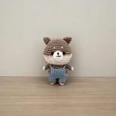 あみぐるみ　柴犬 ラテカラー × ラムネサロペット 手のひらサイズ