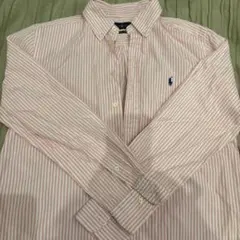 Ralph Lauren 長袖シャツ Lサイズ　14-16歳　ピンクストライプ