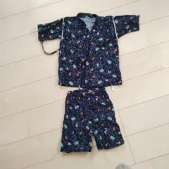 ネイビーキャラクター柄甚平 120cm