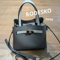 RODESKO ロデスコ グレー ショルダーバッグ ハンドバッグバッグ　2way