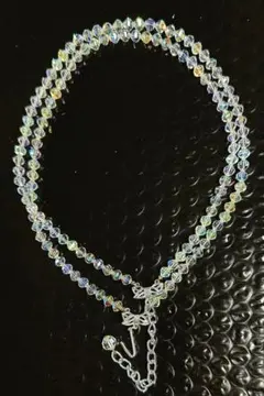 クリスタルネックレス 2連 ダブルストランド ネックレス