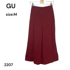 GU ジーユー　ガウチョパンツ　ワイド　Ｍ　ウエストゴム　おしゃれ