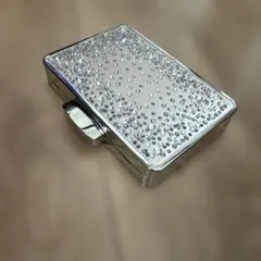 ビーズ装飾 シルバー クラッチバッグ