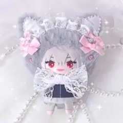 10〜12cm ぬい服 被り物 かぶりもの ❤︎ ねこ グレー ピンク 白