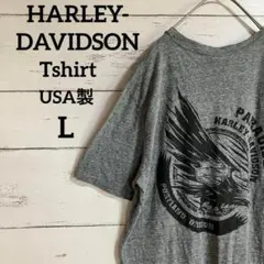 【USA製】ハーレーダビットソン両面プリントTシャツ半袖　イーグル／スカル
