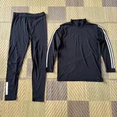 adidasタイツ上下セット MとLブラック