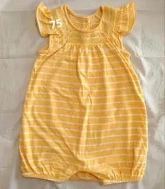 【Ralph Lauren 】イエロー ストライプ ロンパース 9M　75cm