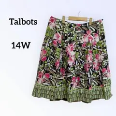 美品✨️Talbots フラワープリント プリーツスカート 14W レディース