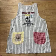 ディズニー プーさん エプロン 保育士 キャラクターエプロン ストライプ M〜L
