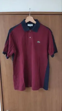 LACOSTE CHEMISE ポロシャツ ボルドー/ネイビー サイズ5
