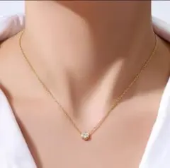 一粒czダイヤ ★2セット★お得 サージカルステンレス ネックレスとブレスレット