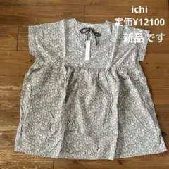 定価¥12100 ichi コットンフラワー柄ギャザー切替プルオーバー 新品のサムネイル