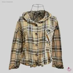 ☆ SPRAY PREMIUM チェック フード付き シャツ F