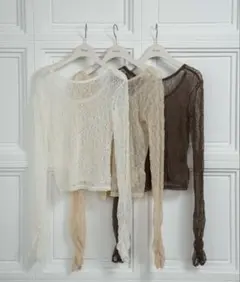 lawgy lace 2way shirring tops