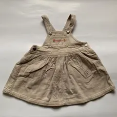 女の子服90  moujonjon  デニム ジャンパースカート ワンピース