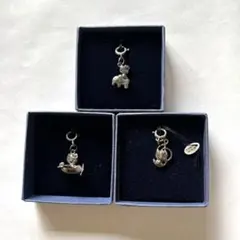 平成レトロ　サンリオ ハローキティ チャーム3点セット シルバー調 未使用