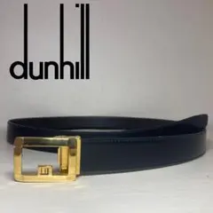 【極美品】dunhill レザー製メンズベルト ロゴバックル 黒のサムネイル